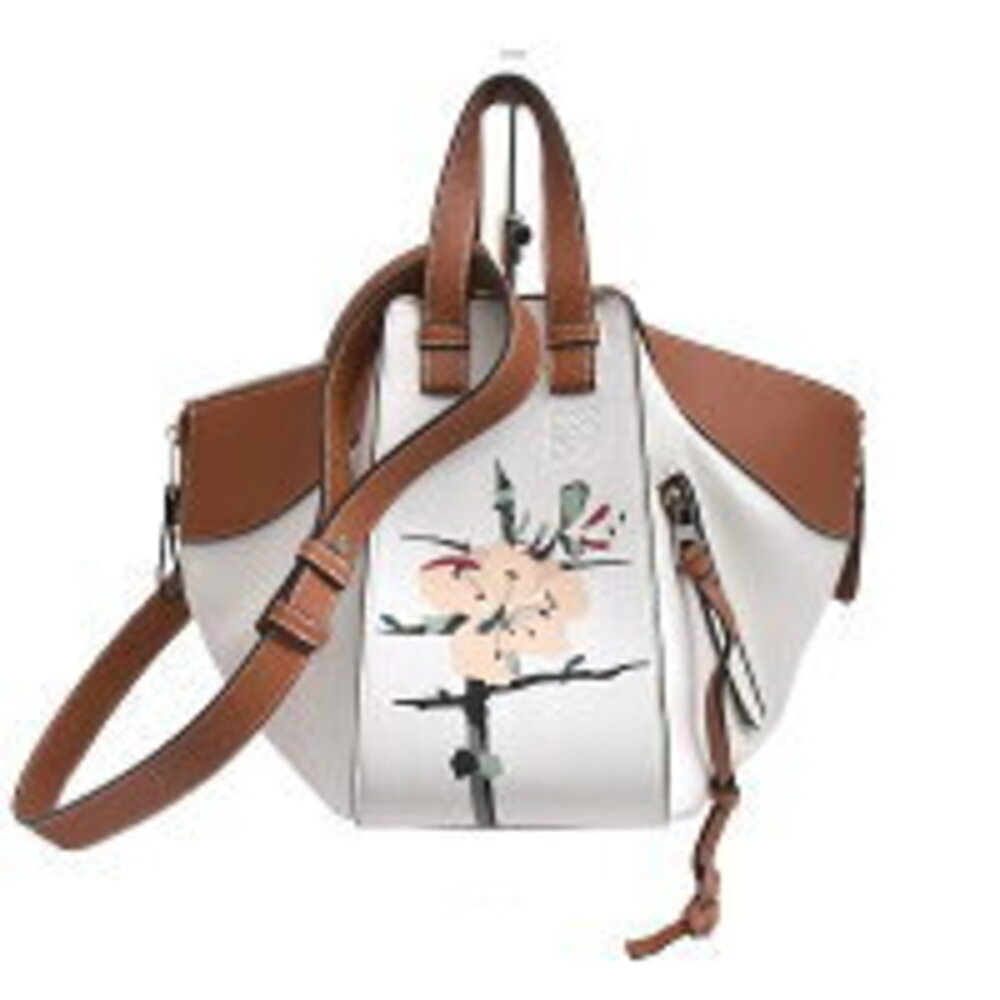 Loewe Hammock Shoulder Handbag Pink Beige Tan Calfskin